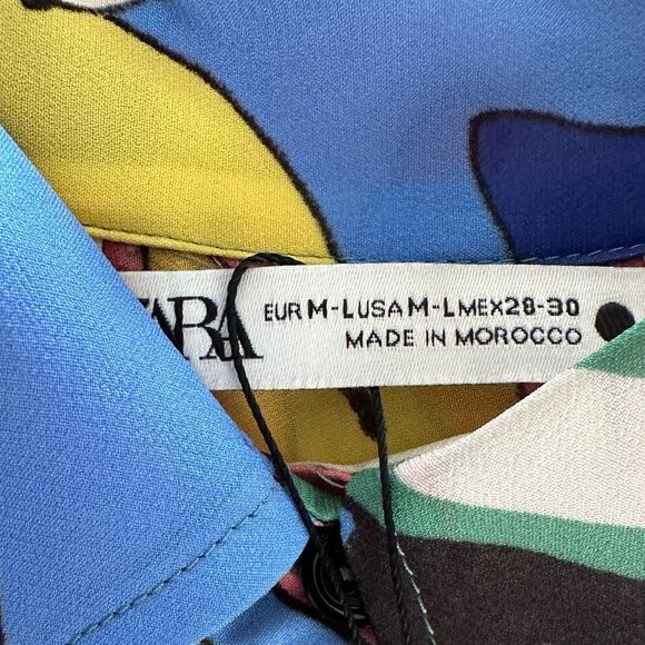 ZARA Top Flowy Printed Blouse Size XS-S & M-L BLOGGER FAVORITE • NEW WITH TAGS • - Picture 12 of 14